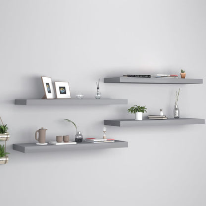 Wandschappen Zwevend 80X23,5X3,8 Cm Mdf Grijs 4 80 x 23.5 x 3.8 cm