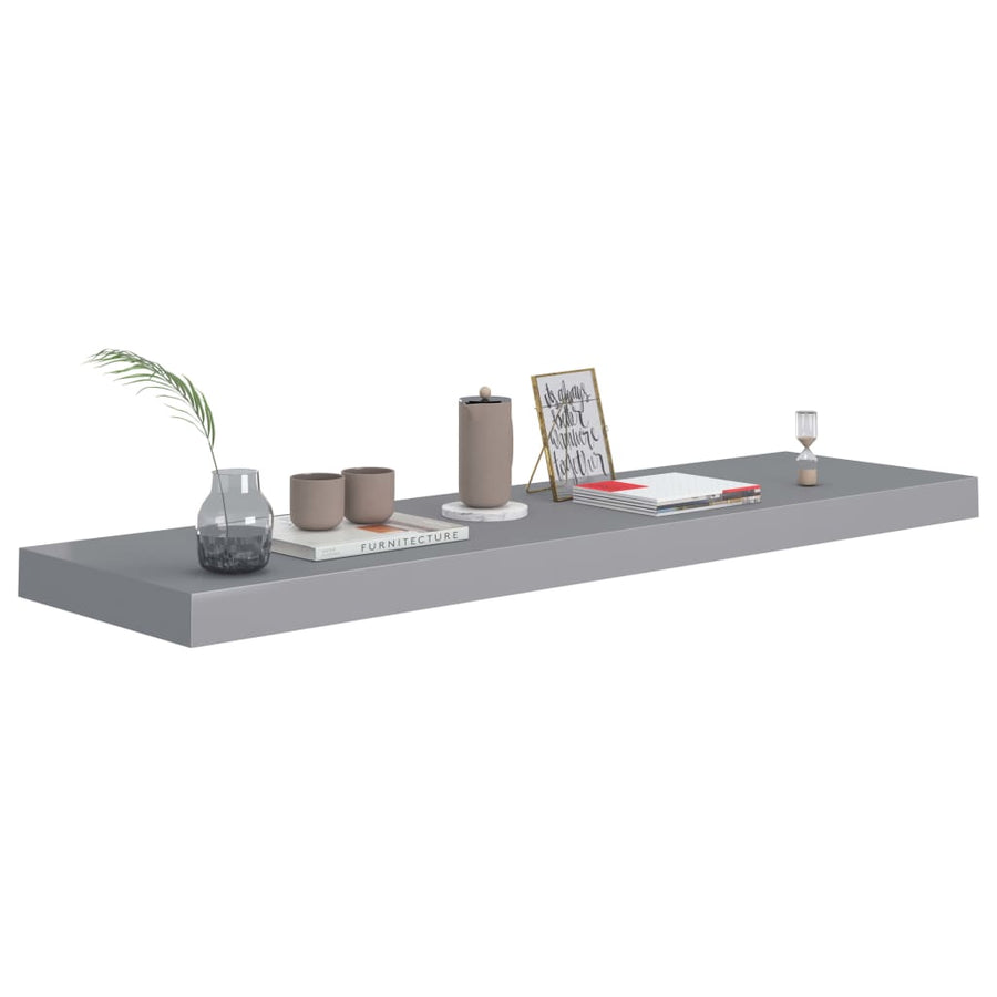 Wandschap Zwevend 90X23,5X3,8 Cm Mdf Grijs 1 90 x 23.5 x 3.8 cm