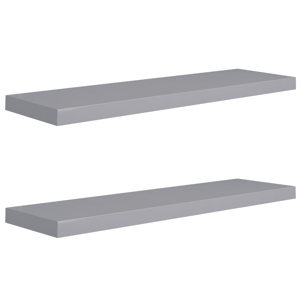 Wandschappen Zwevend 90X3,5X3,8 Cm Mdf Grijs 2 90 x 23.5 x 3.8 cm