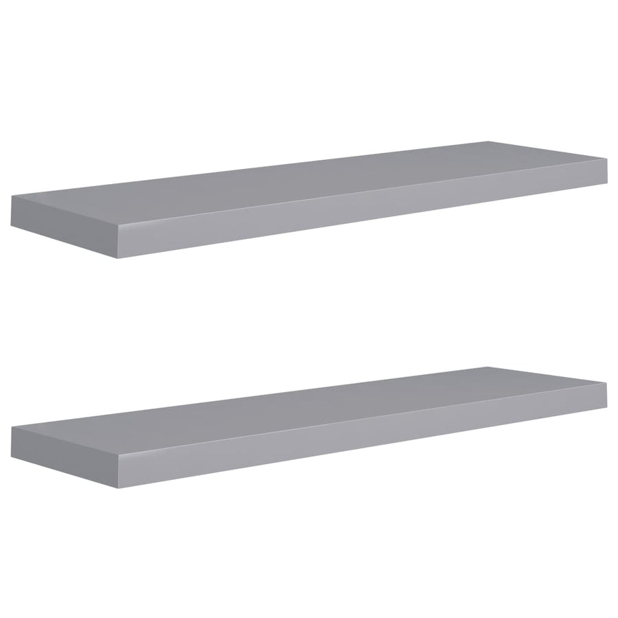 Wandschappen Zwevend 90X3,5X3,8 Cm Mdf Grijs 2 90 x 23.5 x 3.8 cm
