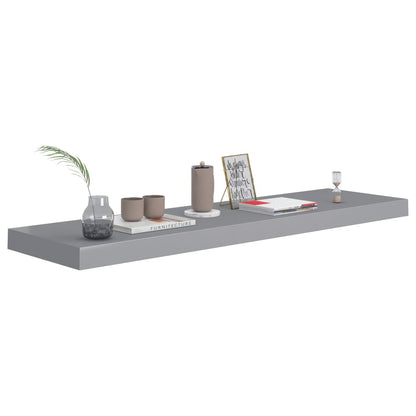 Wandschappen Zwevend 90X3,5X3,8 Cm Mdf Grijs 2 90 x 23.5 x 3.8 cm