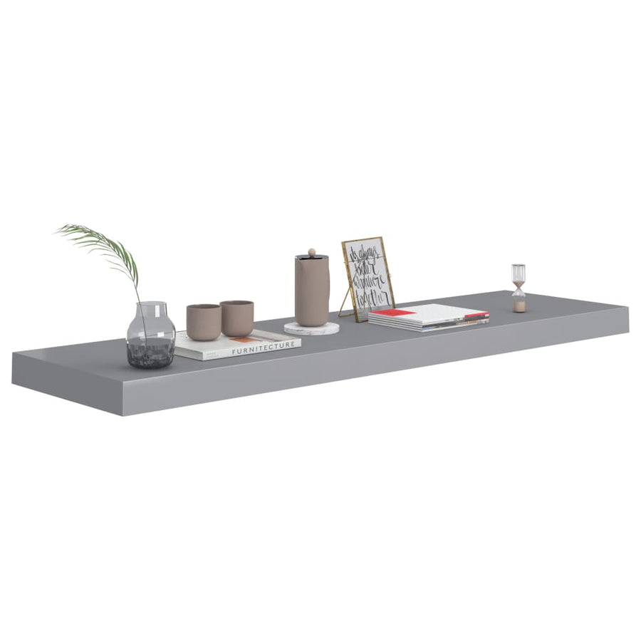 Wandschappen Zwevend 90X3,5X3,8 Cm Mdf Grijs 2 90 x 23.5 x 3.8 cm