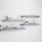 Floating wall shelves 4 pcs 90x23.5x3.8 cm MDF grey