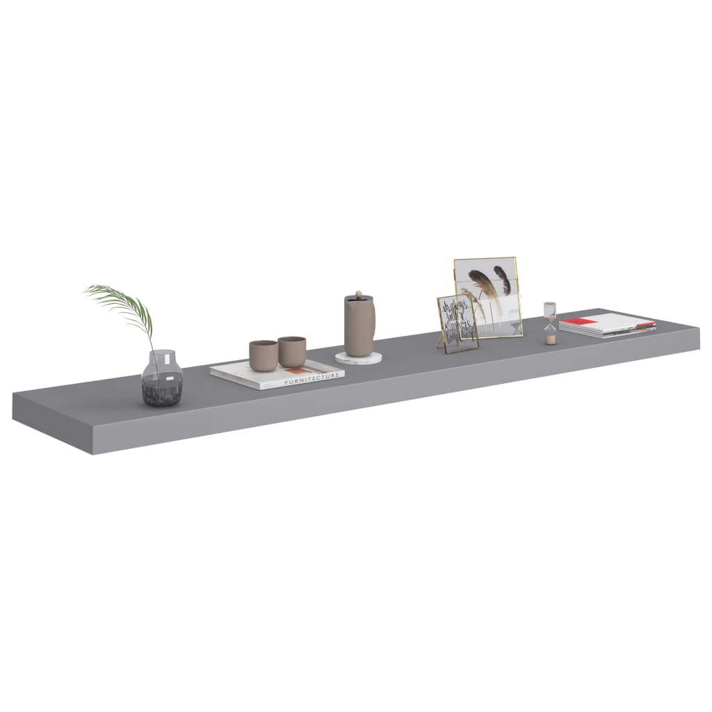 Wandschappen Zwevend 10X3,5X3,8 Cm Mdf Grijs 2 120 x 23.5 x 3.8 cm