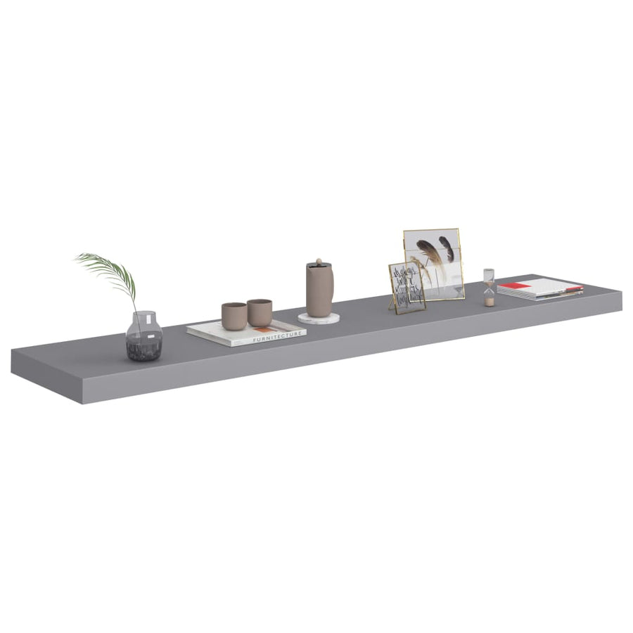 Wandschappen Zwevend 10X3,5X3,8 Cm Mdf Grijs 2 120 x 23.5 x 3.8 cm
