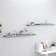 Wall shelves floating 2 pcs 120x23.5x3.8 cm MDF grey