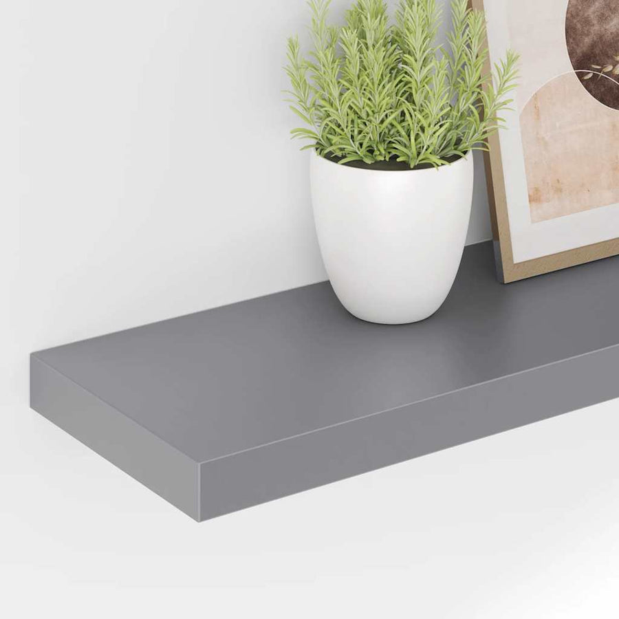 Wandschappen zwevend 4 st 120x23,5x3,8 cm MDF grijs