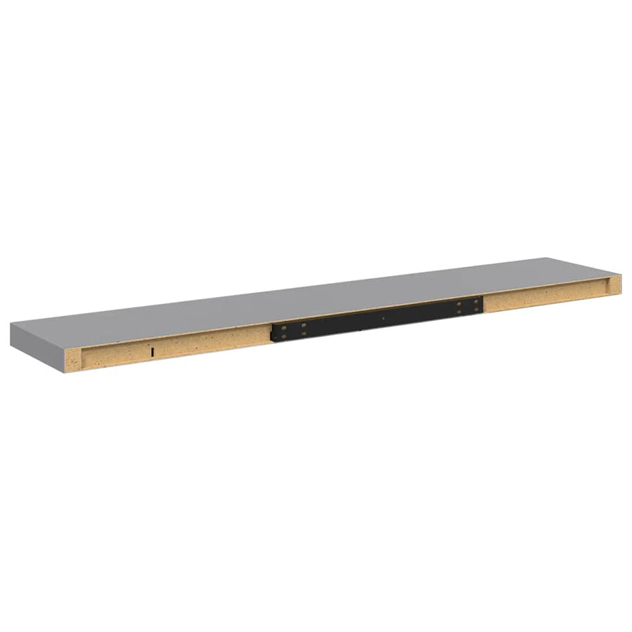 Wandschappen zwevend 4 st 120x23,5x3,8 cm MDF grijs