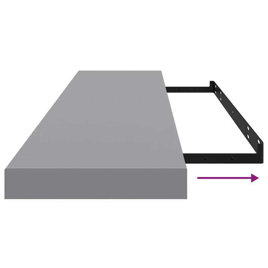 Wandschappen zwevend 4 st 120x23,5x3,8 cm MDF grijs