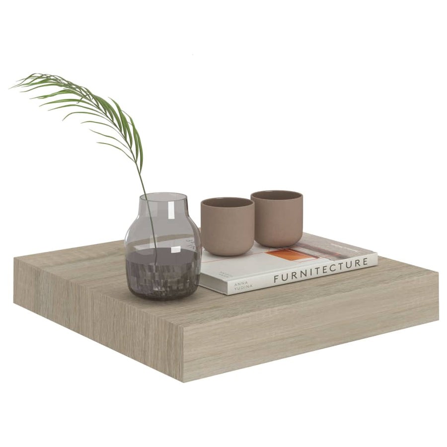Wandschap Zwevend 23X23,5X3,8 Cm Mdf Kleur Eiken 1 23 x 23.5 x 3.8 cm
