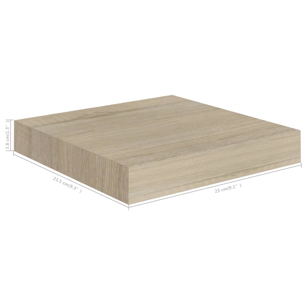 Wandschap Zwevend 23X23,5X3,8 Cm Mdf Kleur Eiken 1 23 x 23.5 x 3.8 cm