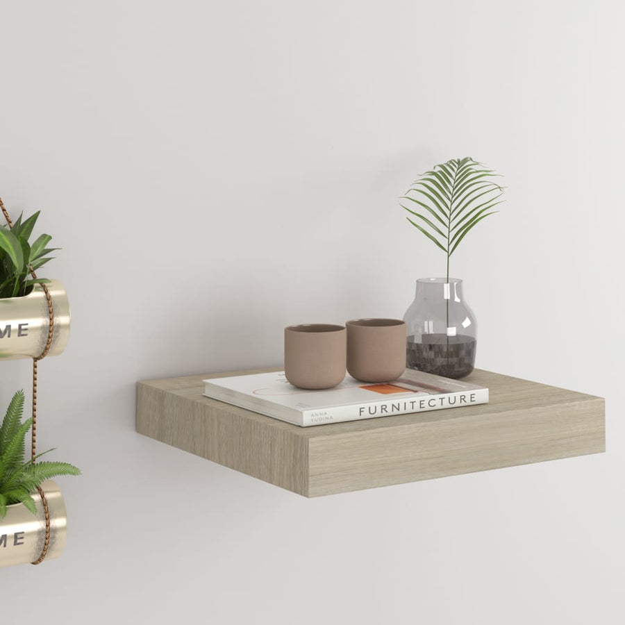 Wandschap Zwevend 23X23,5X3,8 Cm Mdf Kleur Eiken 1 23 x 23.5 x 3.8 cm