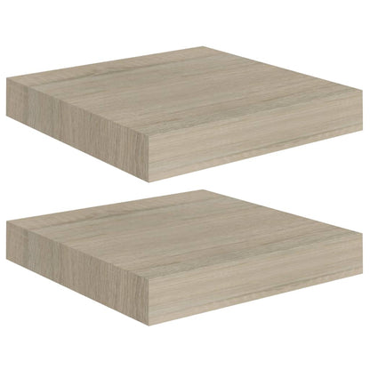 Wandschappen Zwevend 3X3,5X3,8 Cm Mdf Kleurig Eiken 2 23 x 23.5 x 3.8 cm