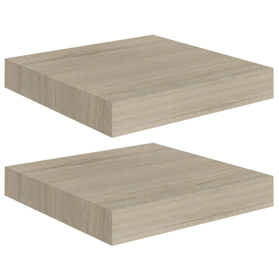 Wandschappen Zwevend 3X3,5X3,8 Cm Mdf Kleurig Eiken 2 23 x 23.5 x 3.8 cm