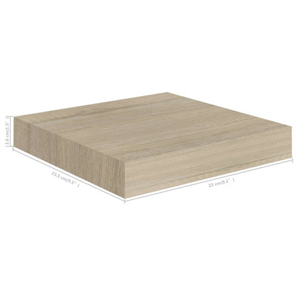 Wandschappen Zwevend 3X3,5X3,8 Cm Mdf Kleurig Eiken 2 23 x 23.5 x 3.8 cm