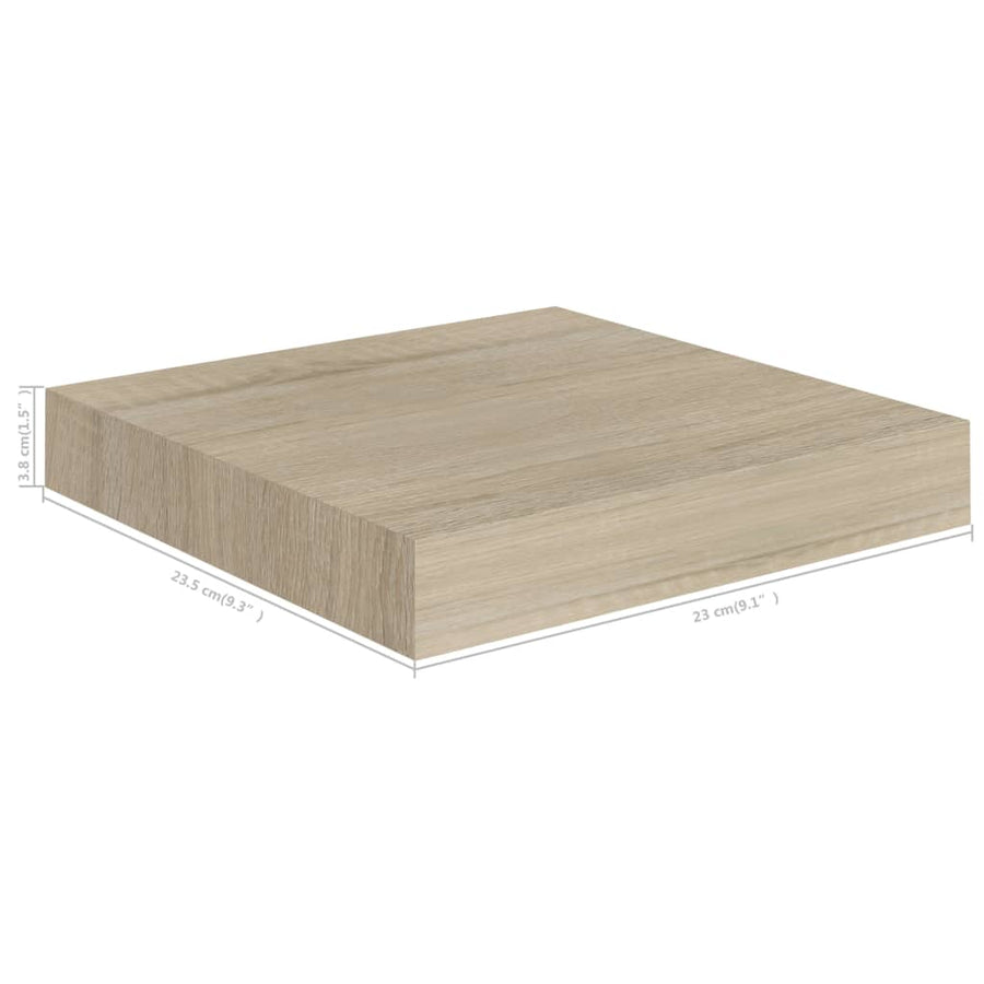Wandschappen Zwevend 3X3,5X3,8 Cm Mdf Kleurig Eiken 2 23 x 23.5 x 3.8 cm