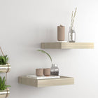 Wall shelves floating 2 pcs 23x23.5x3.8 cm MDF oak colored