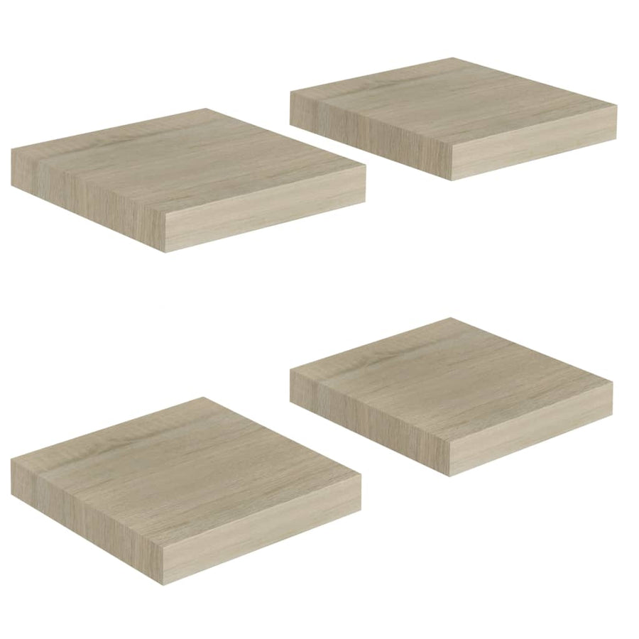Wandschappen Zwevend 23X23,5X3,8 Cm Mdf Kleurig Eiken 4 23 x 23.5 x 3.8 cm