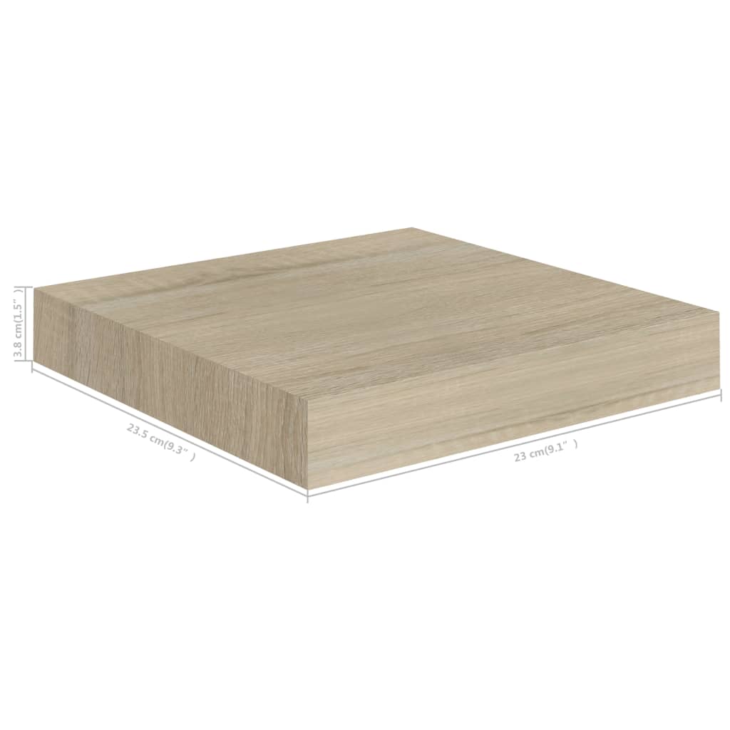 Wandschappen Zwevend 23X23,5X3,8 Cm Mdf Kleurig Eiken 4 23 x 23.5 x 3.8 cm