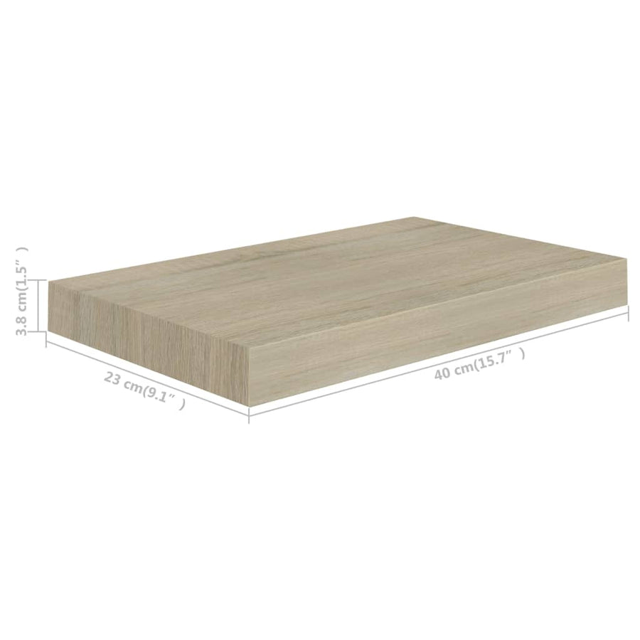 Wandschap Zwevend 40X23X3,8 Cm Mdf Kleurig Eiken 1 40 x 23 x 3.8 cm