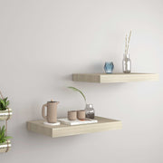 Floating wall shelves 2 pcs 40x23x3.8 cm MDF oak-coloured
