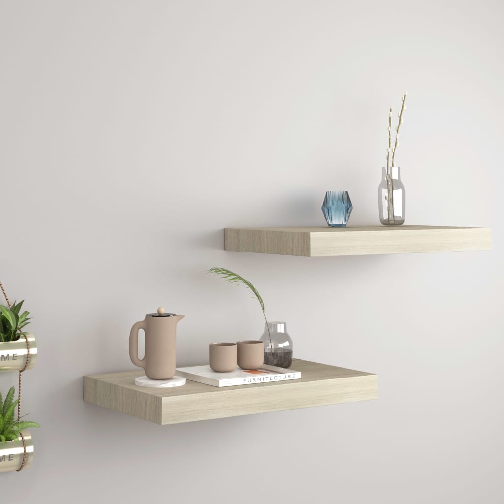 Wandschappen Zwevend 40X3X3,8 Cm Mdf Kleurig Eiken 2 40 x 23 x 3.8 cm