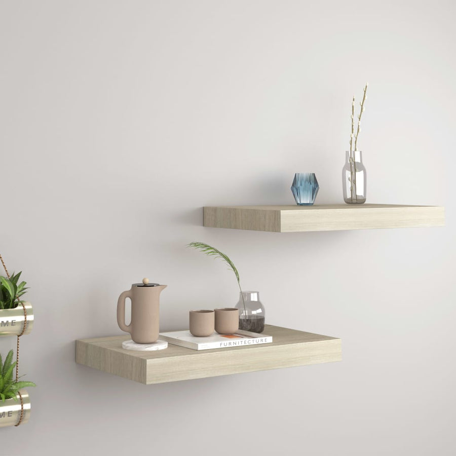 Wandschappen Zwevend 40X3X3,8 Cm Mdf Kleurig Eiken 2 40 x 23 x 3.8 cm