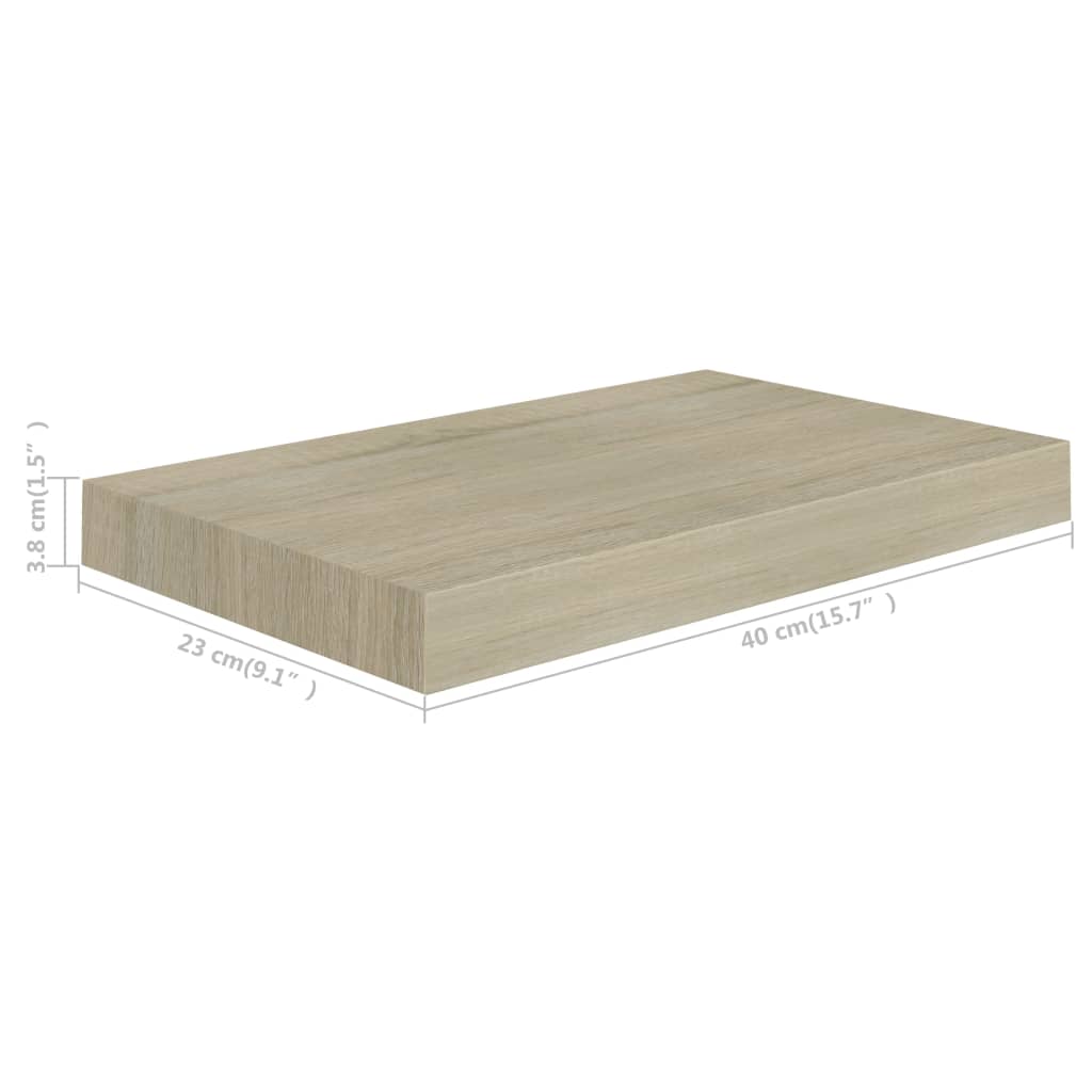 Wandschappen Zwevend 0X23X3,8 Cm Mdf Kleurig Eiken 4 40 x 23 x 3.8 cm