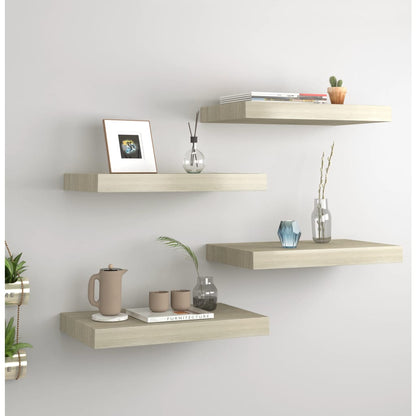 Wandschappen Zwevend 0X23X3,8 Cm Mdf Kleurig Eiken 4 40 x 23 x 3.8 cm