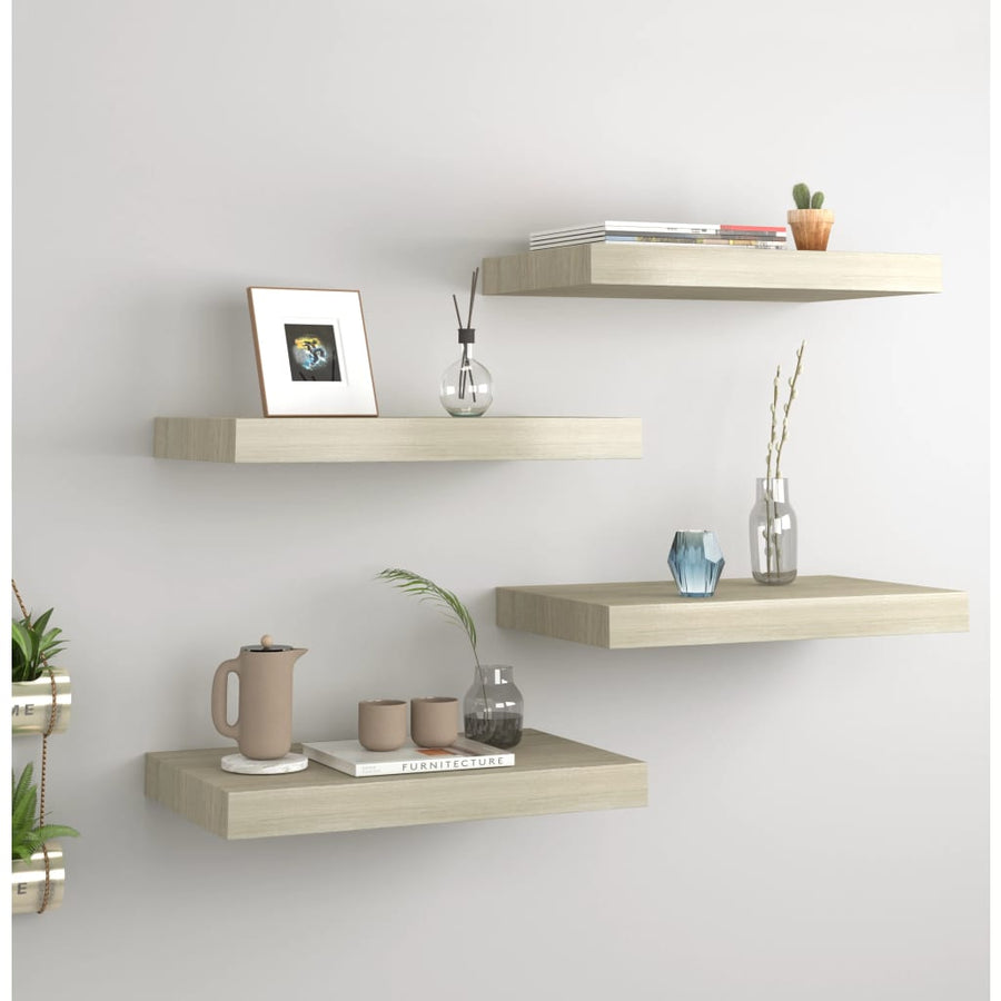Wandschappen Zwevend 0X23X3,8 Cm Mdf Kleurig Eiken 4 40 x 23 x 3.8 cm