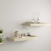 Floating Wall Shelves 2 pcs 50x23x3.8 cm MDF Oak-colored