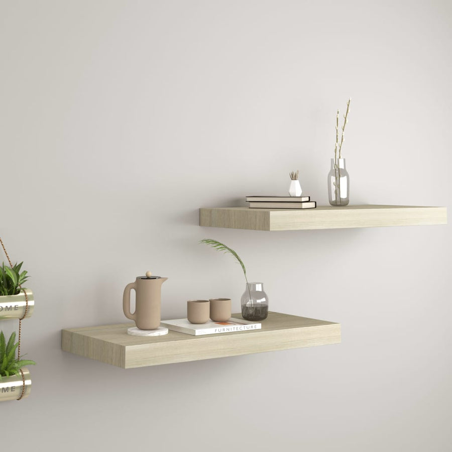 Wandschappen Zwevend 50X3X3,8 Cm Mdf Kleurig Eiken 2 50 x 23 x 3.8 cm