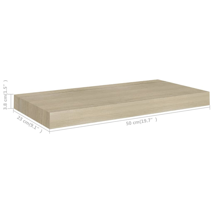 Wandschappen Zwevend 50X23X3,8 Cm Mdf Kleurig Eiken 4 50 x 23 x 3.8 cm