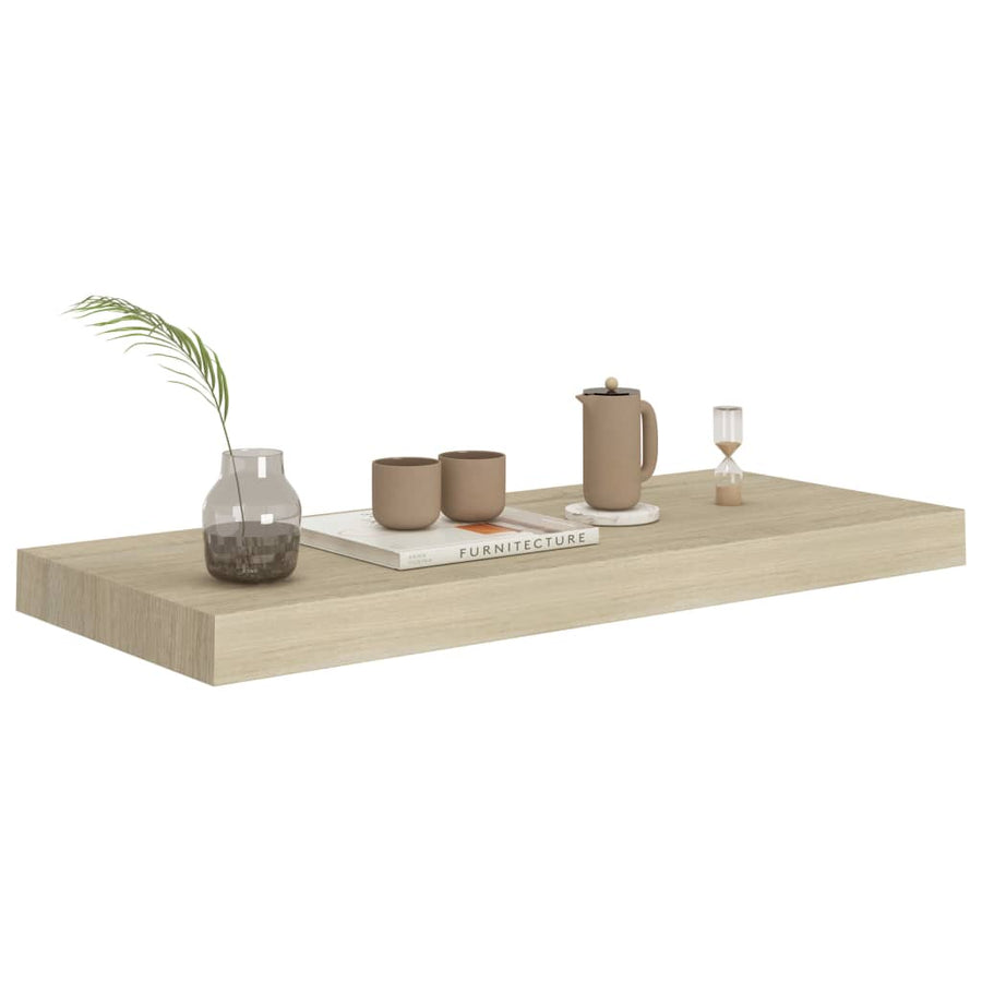 Wandschap Zwevend 60X23,5X3,8 Cm Mdf Kleurig Eiken 1 60 x 23.5 x 3.8 cm