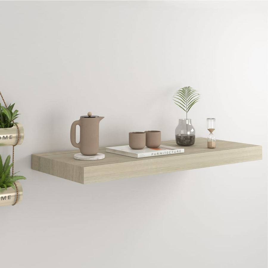 Wandschap Zwevend 60X23,5X3,8 Cm Mdf Kleurig Eiken 1 60 x 23.5 x 3.8 cm