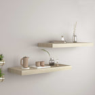 Wall shelves floating 2 pcs 60x23.5x3.8 cm MDF oak-colored