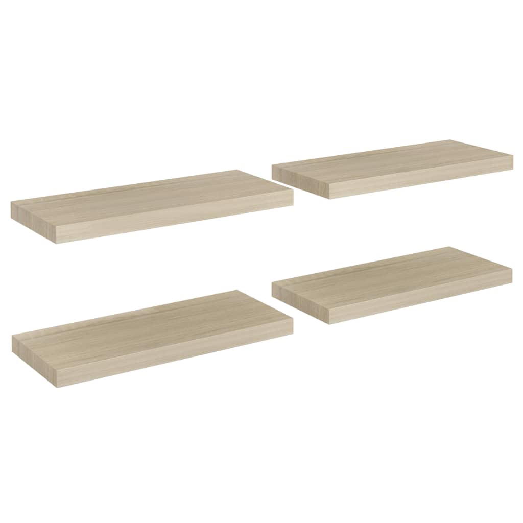 Wandschappen Zwevend 60X23,5X3,8 Cm Mdf Kleurig Eiken 4 60 x 23.5 x 3.8 cm