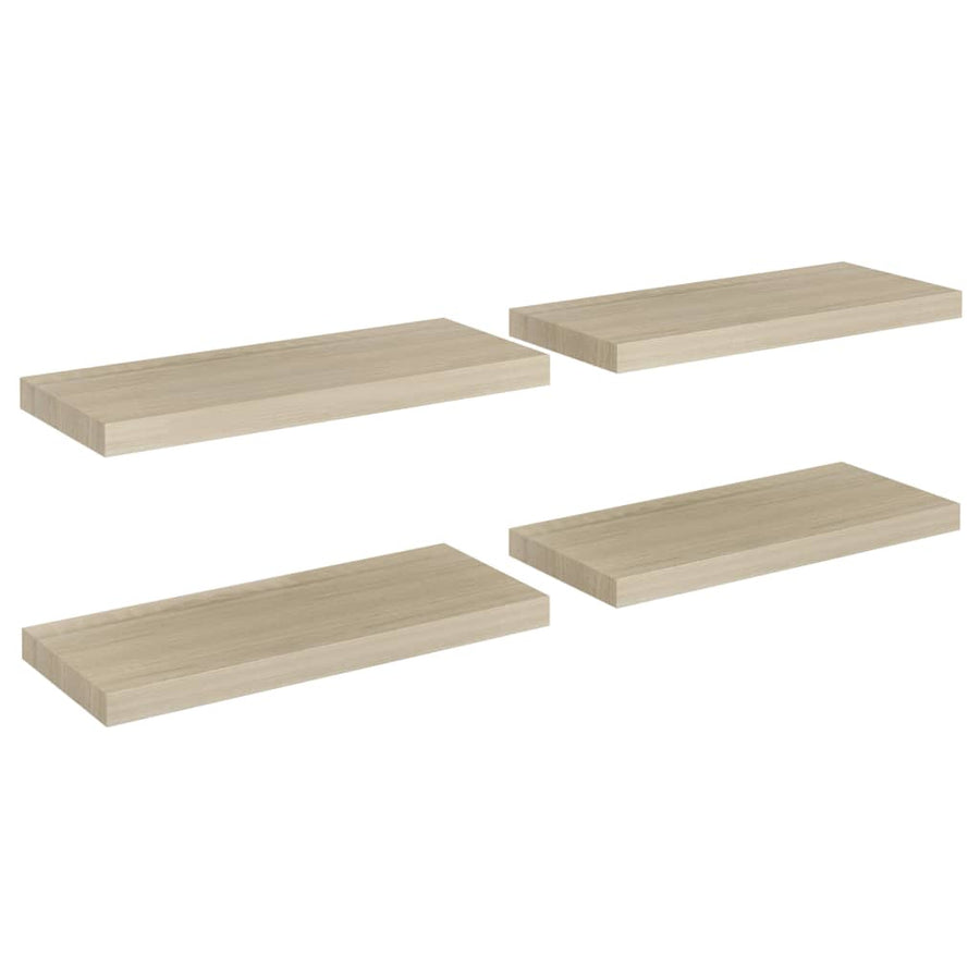 Wandschappen Zwevend 60X23,5X3,8 Cm Mdf Kleurig Eiken 4 60 x 23.5 x 3.8 cm