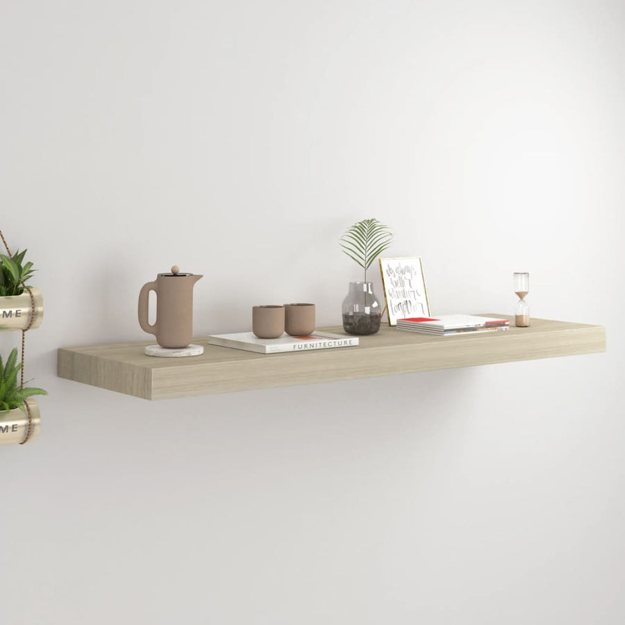 Wandschap Zwevend 80X23,5X3,8 Cm Mdf Kleurig Eiken 1 80 x 23.5 x 3.8 cm