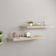 Floating wall shelves 2 pcs 80x23.5x3.8 cm MDF oak colored