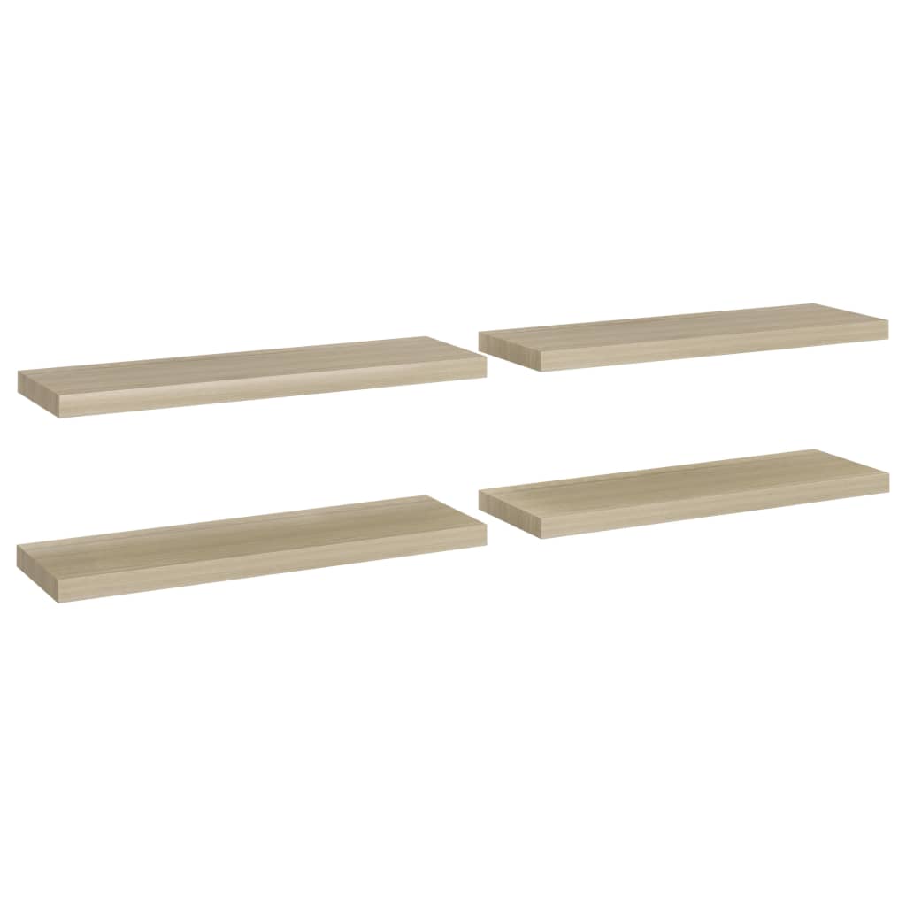 Wandschappen Zwevend 80X23,5X3,8 Cm Mdf Kleurig Eiken 4 80 x 23.5 x 3.8 cm