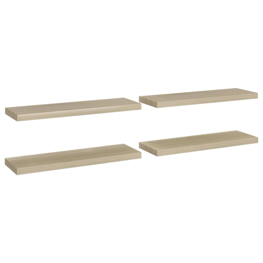 Wandschappen Zwevend 80X23,5X3,8 Cm Mdf Kleurig Eiken 4 80 x 23.5 x 3.8 cm