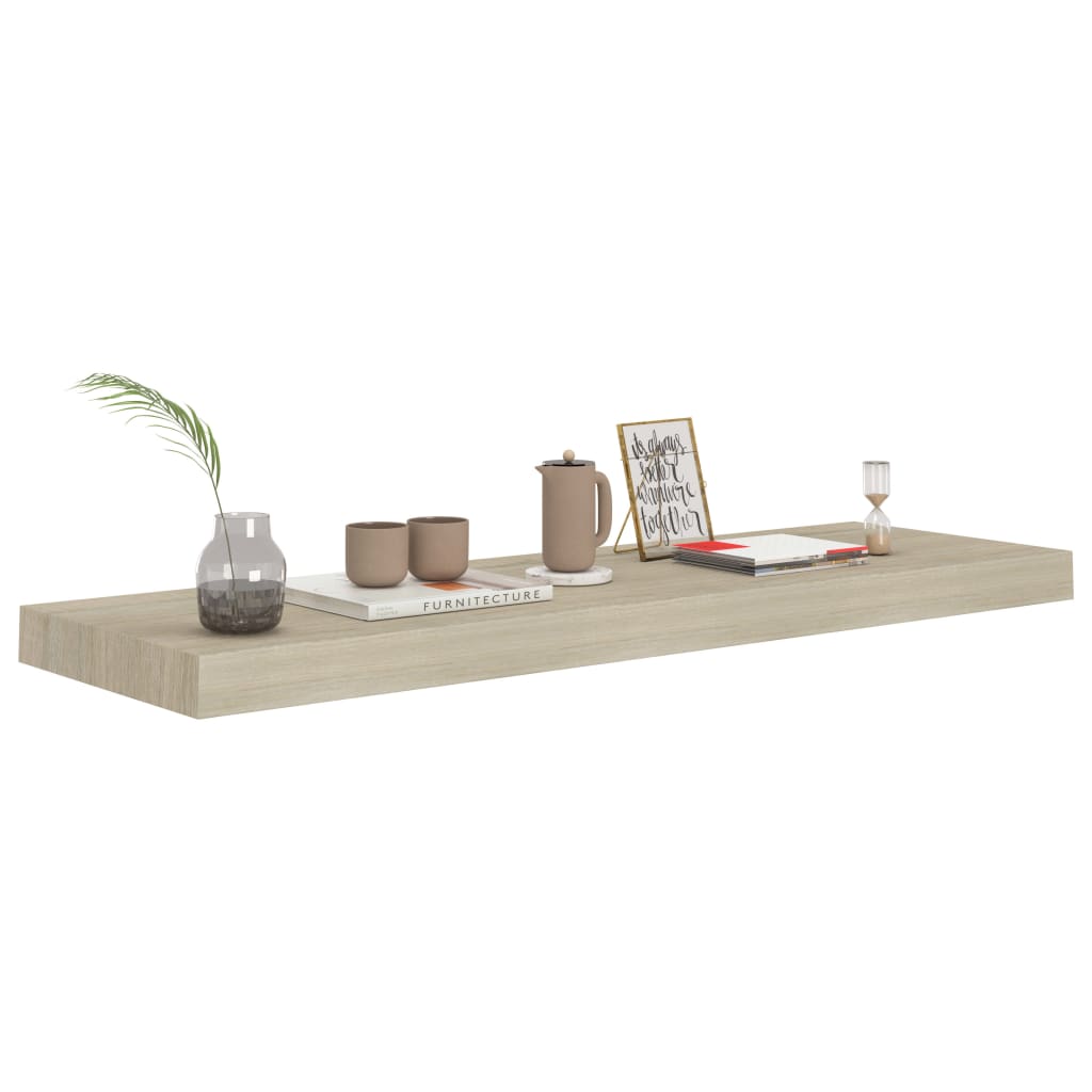 Wandschappen Zwevend 80X23,5X3,8 Cm Mdf Kleurig Eiken 4 80 x 23.5 x 3.8 cm
