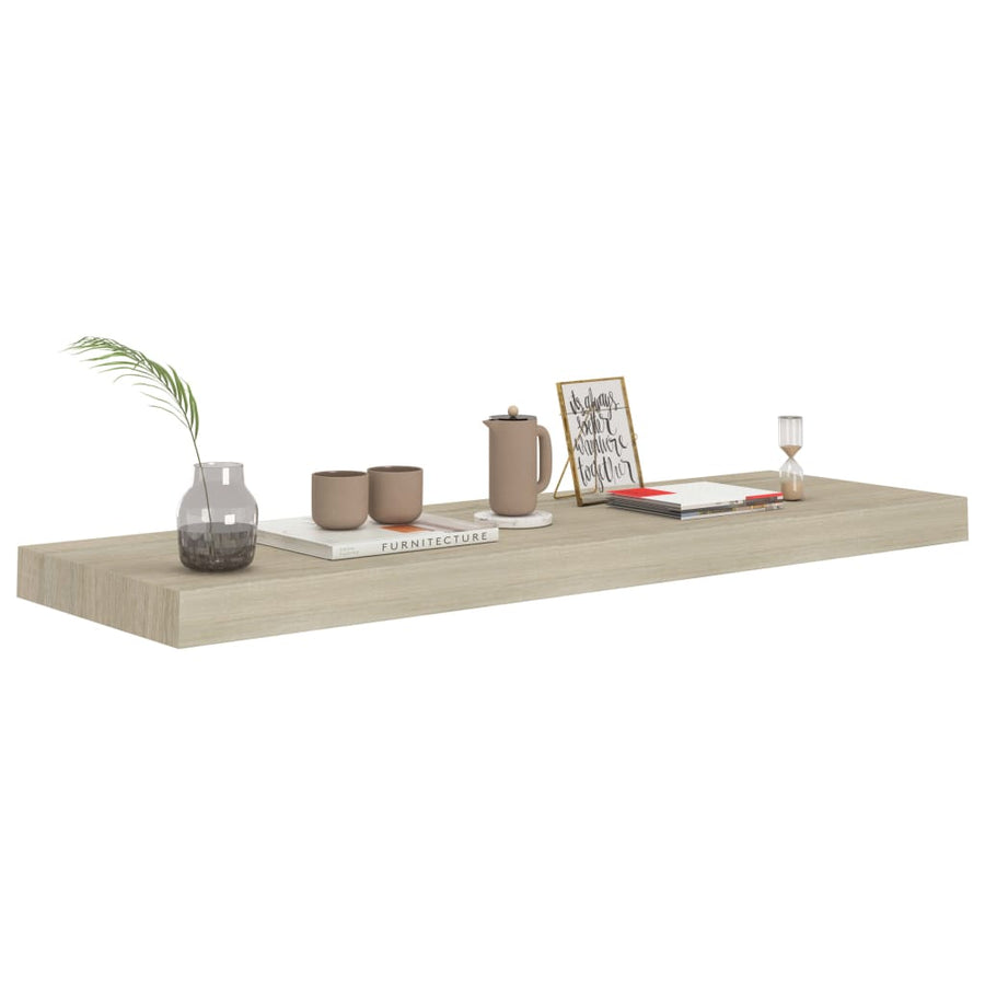 Wandschappen Zwevend 80X23,5X3,8 Cm Mdf Kleurig Eiken 4 80 x 23.5 x 3.8 cm
