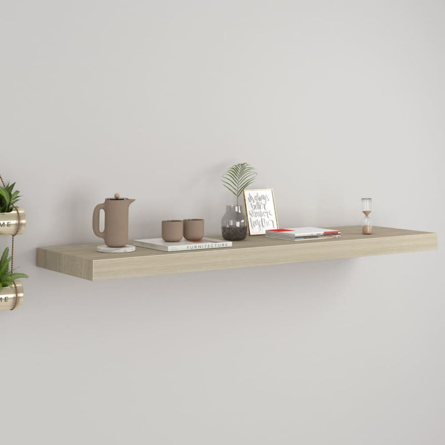 Wandschap Zwevend 90X23,5X3,8 Cm Mdf Kleurig Eiken 1 90 x 23.5 x 3.8 cm