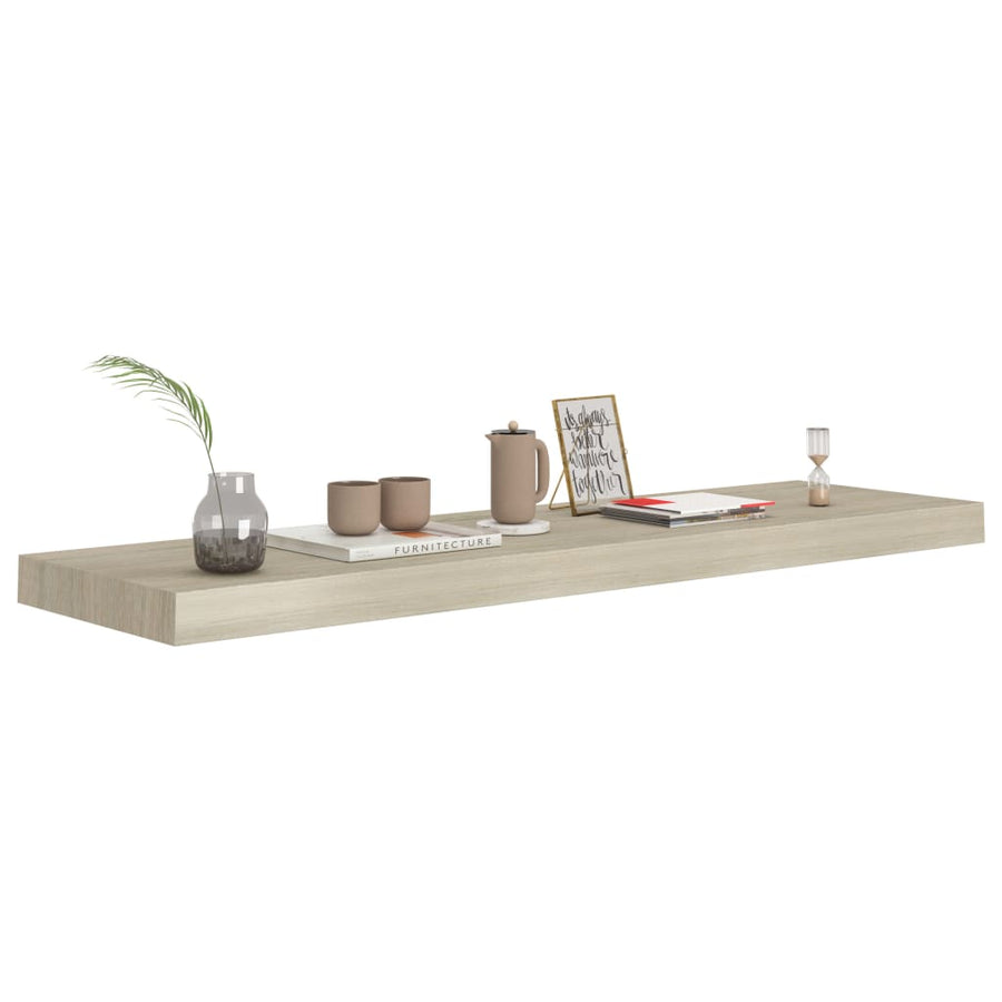 Wandschappen Zwevend 90X3,5X3,8 Cm Mdf Kleurig Eiken 2 90 x 23.5 x 3.8 cm