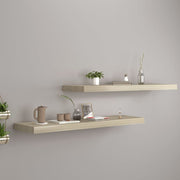 Floating wall shelves 2 pcs 90x23.5x3.8 cm MDF oak-colored