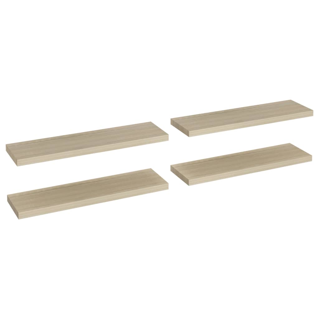 Wandschappen Zwevend 90X23,5X3,8 Cm Mdf Kleurig Eiken 4 90 x 23.5 x 3.8 cm