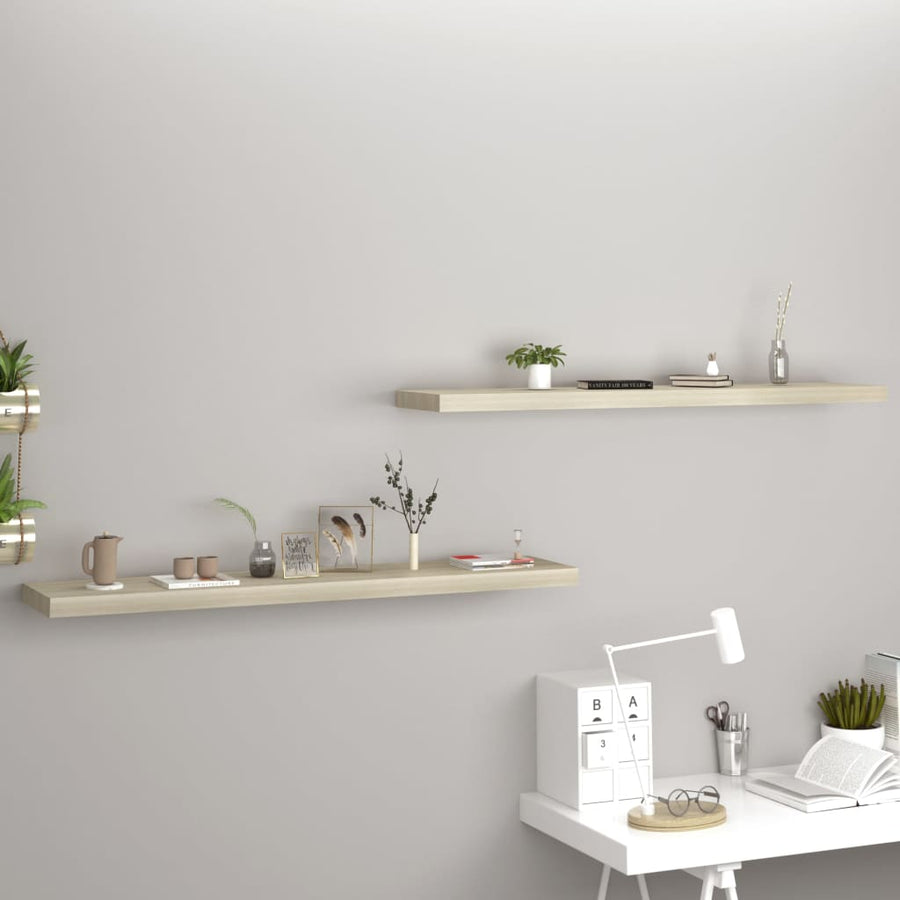 Wandschappen Zwevend 10X3,5X3,8 Cm Mdf Kleurig Eiken 2 120 x 23.5 x 3.8 cm