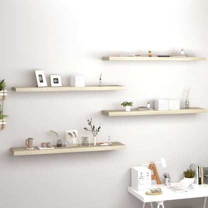 Wandschappen Zwevend 120X23,5X3,8 Cm Mdf Kleurig Eiken 4 120 x 23.5 x 3.8 cm